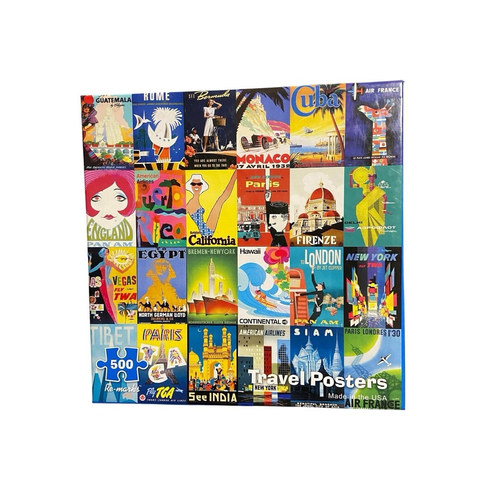 Re-marks Jigsaw Puzzle TRAVEL POSTERS 1000 PC #11007 Made in USA